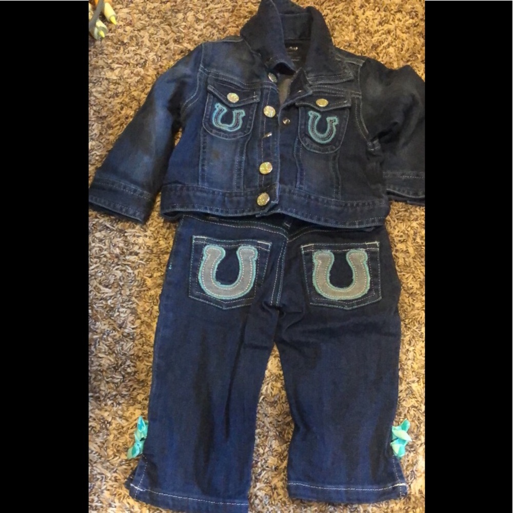 TR inspired jeans and blue jean jacket never worn